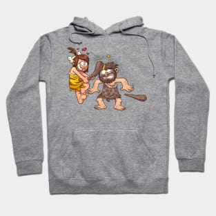 caveman love fight Hoodie